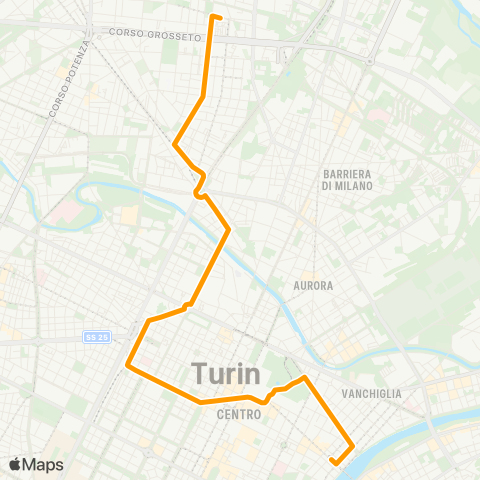 GTT Torino Notturna, Piazza Vittorio Veneto - via Massari map