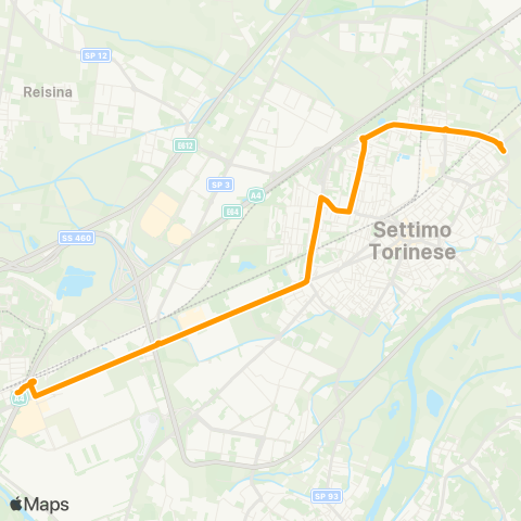 GTT Torino Feriale, Corso Vercelli (Park Stura) - via Lombardia (Settimo Torinese) map