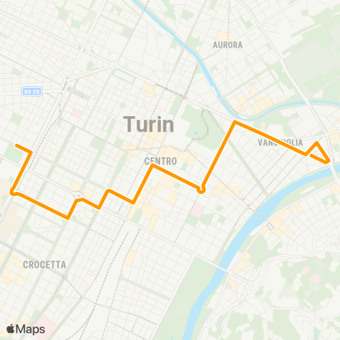 GTT Torino Ospedale Gradenigo - via Cavalli map