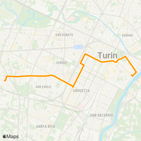 GTT Torino Notturna, Piazza Vittorio Veneto - via Brissogne map