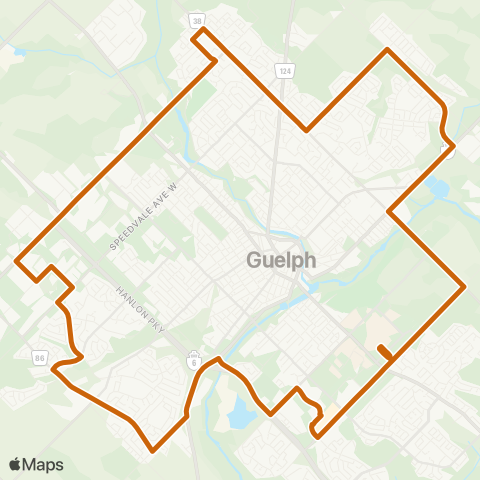 Guelph Transit Woodlawn Watson map