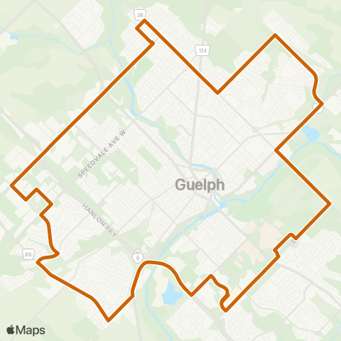 Guelph Transit Watson Woodlawn map