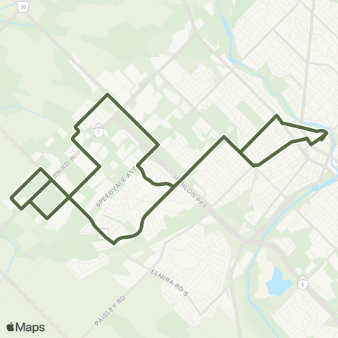 Guelph Transit Northwest Industrial map