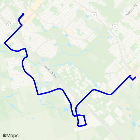 Guelph Transit Hanlon Creek map