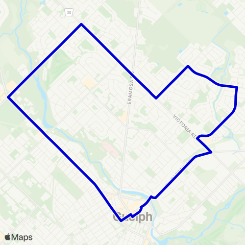 Guelph Transit North East Loop map