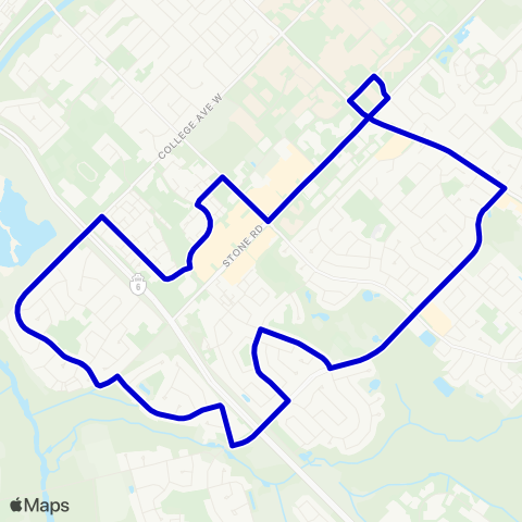 Guelph Transit South West Loop map