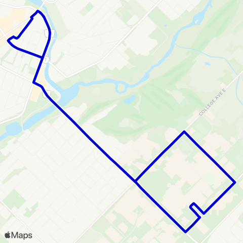 Guelph Transit Downtown University Shuttle map