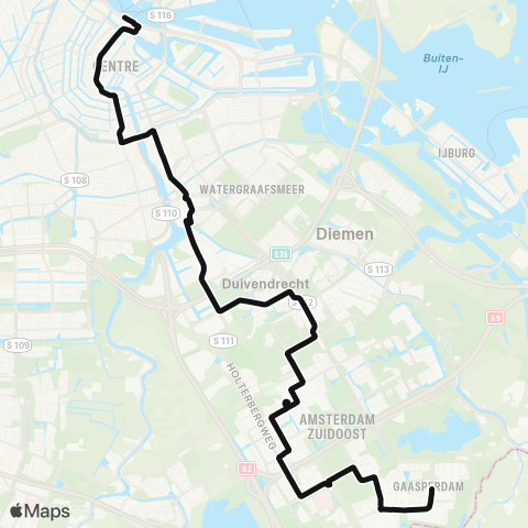 GVB Lijn 285 map