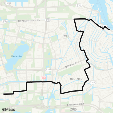 GVB Lijn 288 map