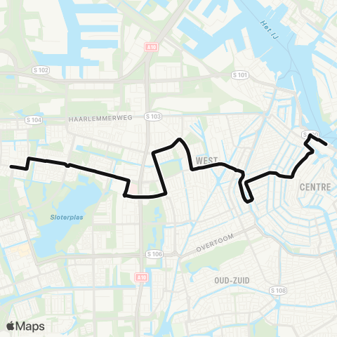 GVB Lijn 282 map