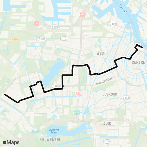 GVB Lijn 283 map