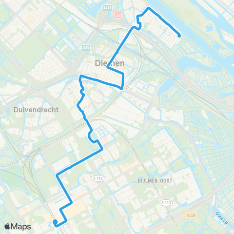 GVB Lijn 44 map