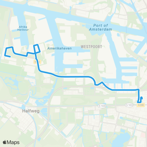 GVB Lijn 232 map