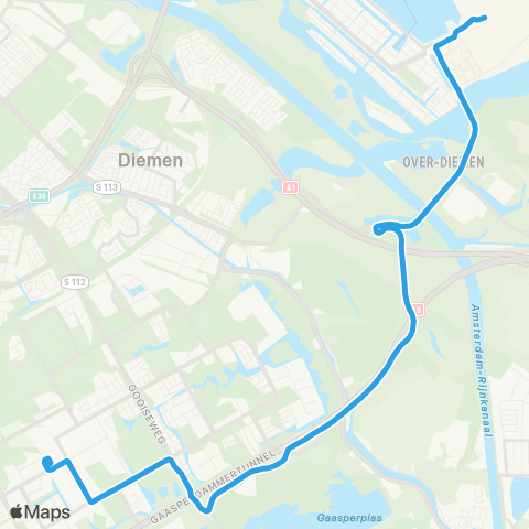 GVB Lijn 360 map