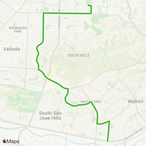 Go West Shuttle Green Line map