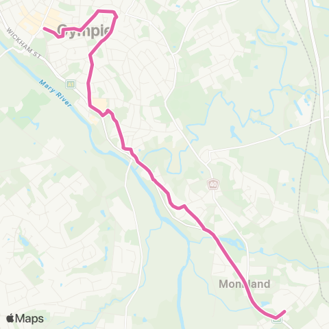 Translink Gympie Town Centre - Monkland via Bruce Hwy map