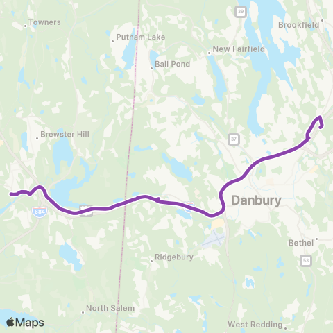 HARTransit Danbury Brewster map