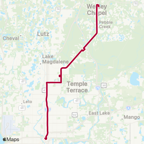 HART New Tampa Limited Express map