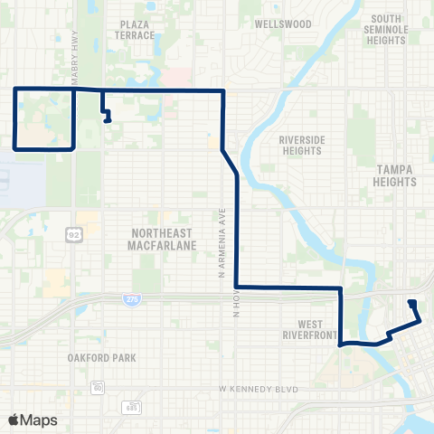 HART West Tampa map