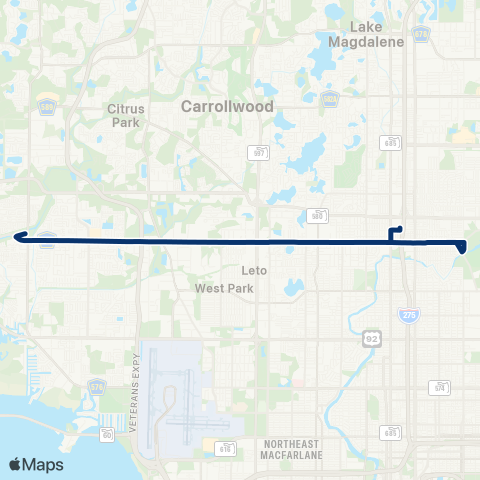 HART Waters Avenue map