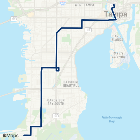 HART South Tampa map