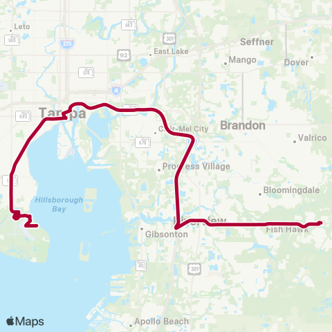 HART Fishhawk / South Tampa Limited Express map