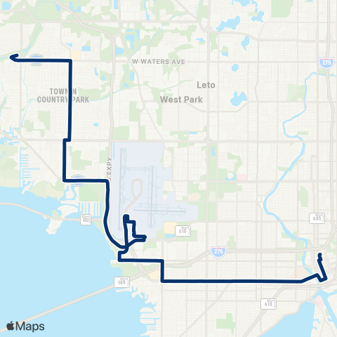 HART Kennedy Boulevard / Town N Country map