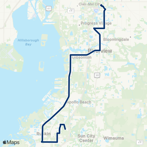 HART South Hillsborough County map