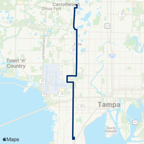 HART Dale Mabry Highway / Himes Avenue map