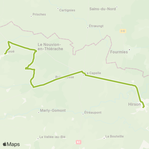 Hauts-de-France Car 02 Hirson-la Capelle-Nouvion-Bohain map