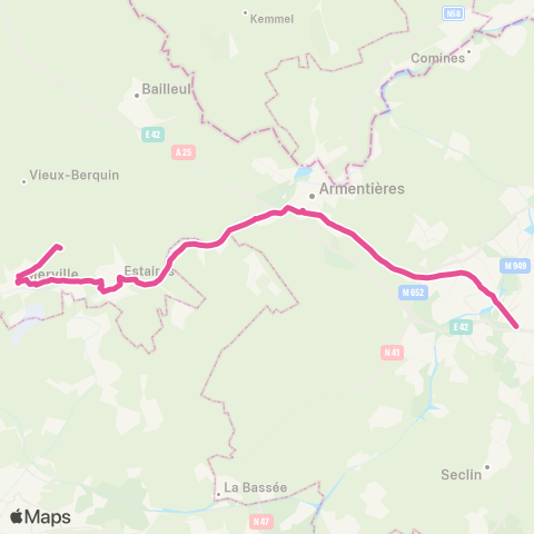 Hauts-de-France Car 59 - Nord Neuf Berquin / Merville / Lille map