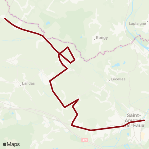 Hauts-de-France Car 59 - Nord Mouchin / Saméon / St Amand les Eaux map