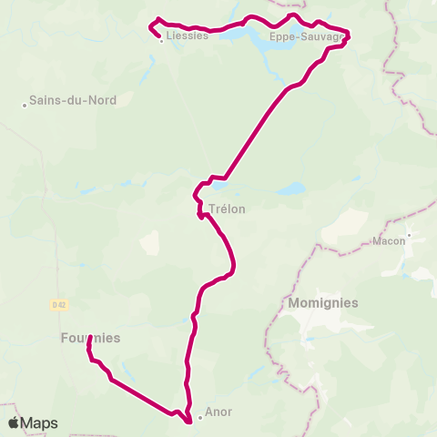 Hauts-de-France Car 59 - Nord Liessies - Fourmies map