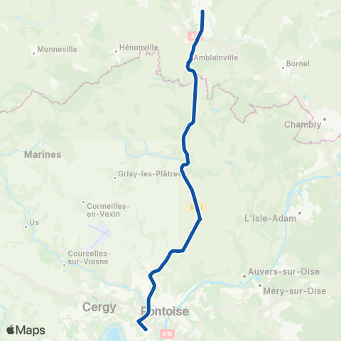 Hauts-de-France Car 60 Méru - Cergy map