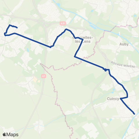 Hauts-de-France Car 62 Hénin-Beaumont / Douai map