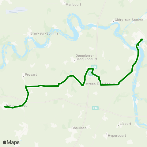 Hauts-de-France Car 80 Rosières en Santerre / Harbonnieres - Peronne map