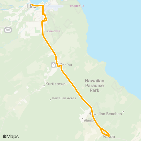 Hele-On Bus Pahoa map