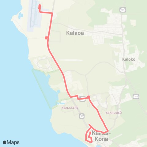 Hele-On Bus Central Kailua-Kona map