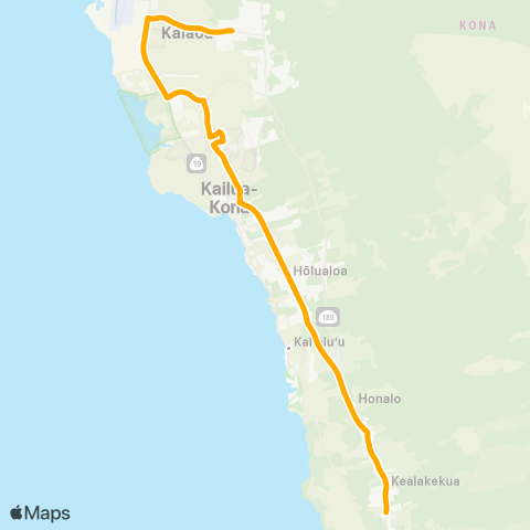 Hele-On Bus Kealakekua Tripper map