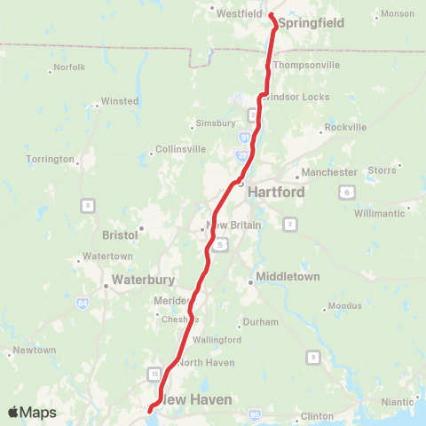 Hartford Line Hartford Line map