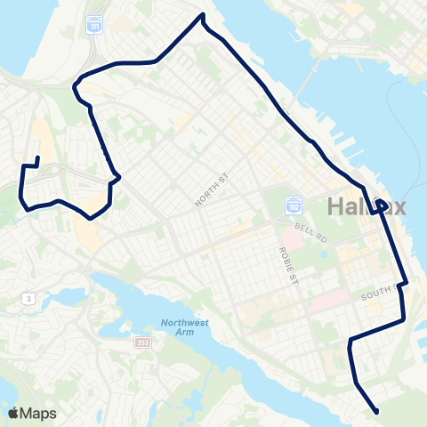 Halifax Transit Barrington map