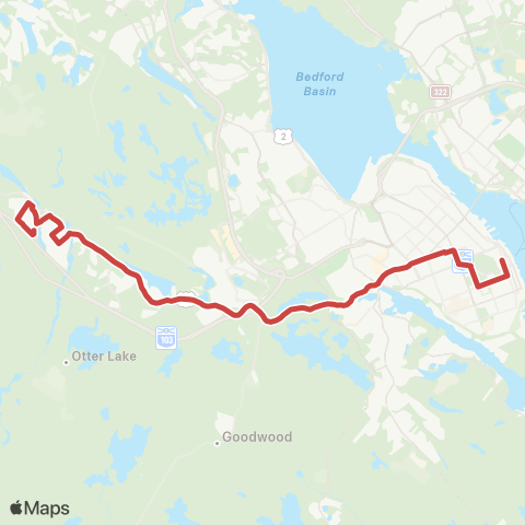 Halifax Transit Timberlea Express map