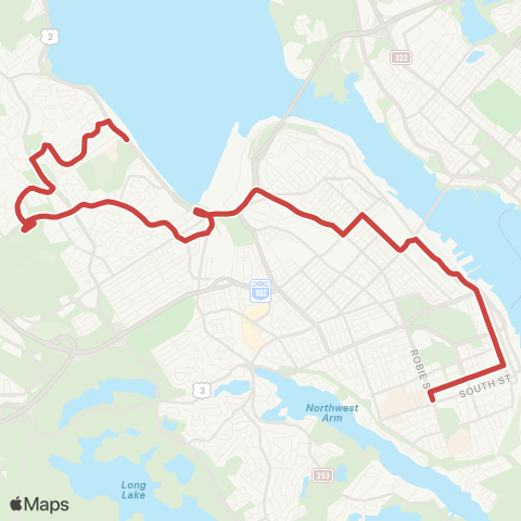 Halifax Transit Flamingo Express map