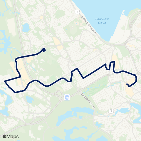 Halifax Transit Bayers Lake map