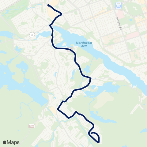 Halifax Transit Governors Brook map