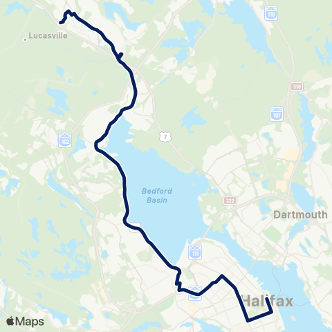 Halifax Transit Sackville Corridor map