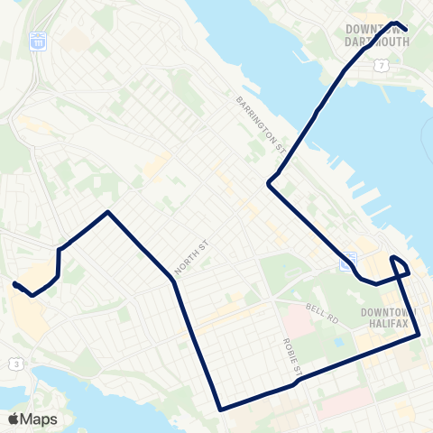 Halifax Transit Spring Garden map