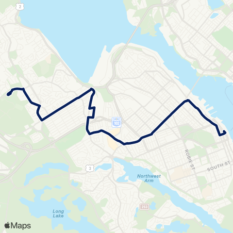 Halifax Transit Fairview map