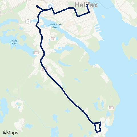 Halifax Transit Herring Cove map