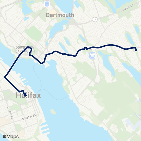 Halifax Transit Portland map